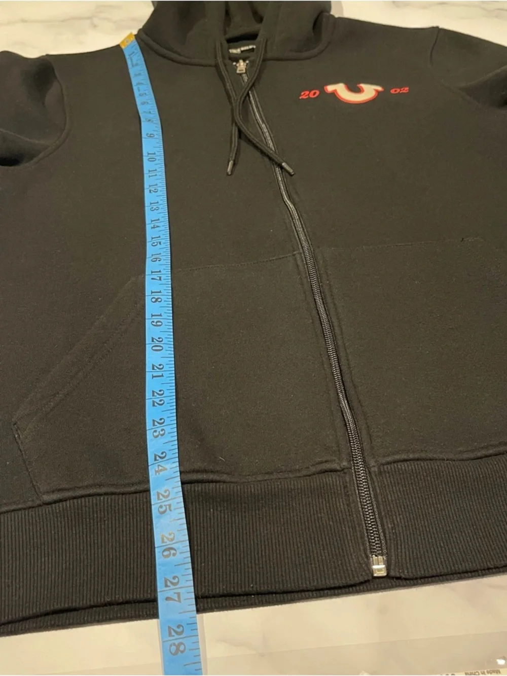 True Religion Large Sunrise Buddha Hoodie Sweatshirt Black Graphic Streetwear